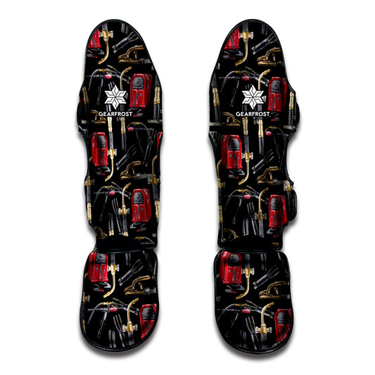Welding Machine Pattern Print Muay Thai Shin Guard
