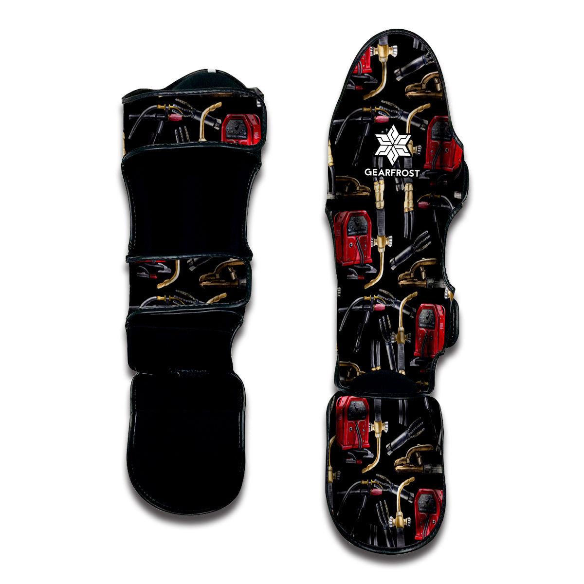 Welding Machine Pattern Print Muay Thai Shin Guard