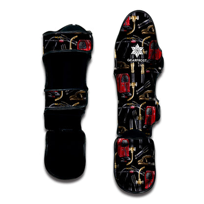 Welding Machine Pattern Print Muay Thai Shin Guard