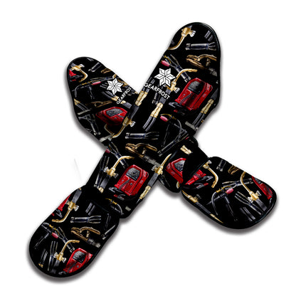 Welding Machine Pattern Print Muay Thai Shin Guard