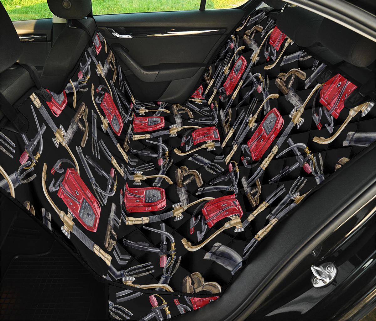 Welding Machine Pattern Print Pet Car Back Seat Cover