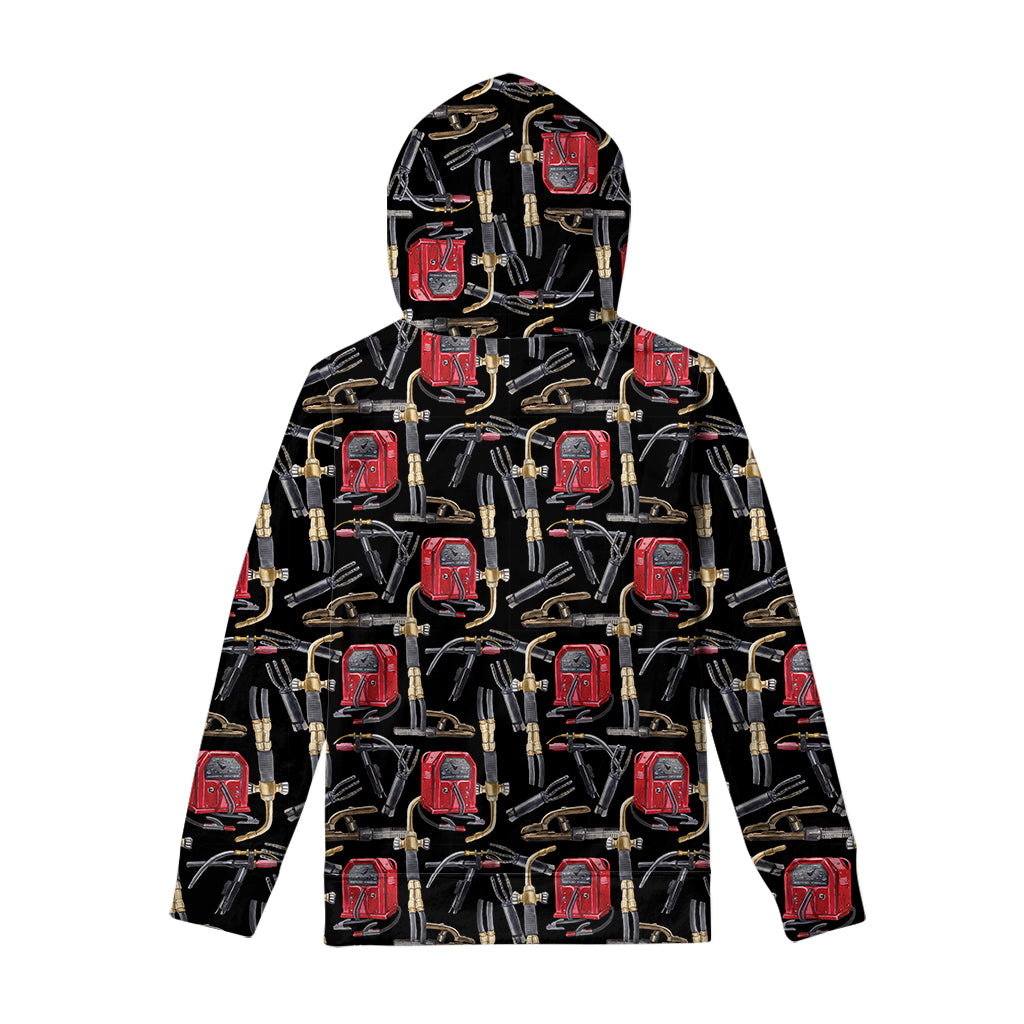 Welding Machine Pattern Print Pullover Hoodie