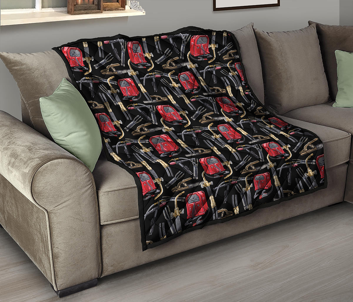 Welding Machine Pattern Print Quilt