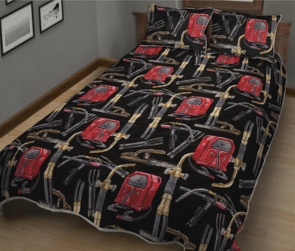 Welding Machine Pattern Print Quilt Bed Set