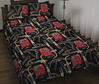 Welding Machine Pattern Print Quilt Bed Set