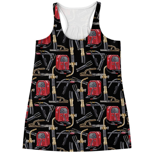 Welding Machine Pattern Print Women's Racerback Tank Top