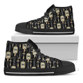 Welding Mask Pattern Print Black High Top Sneakers