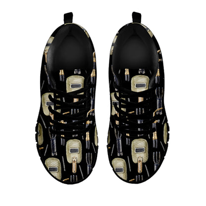 Welding Mask Pattern Print Black Sneakers