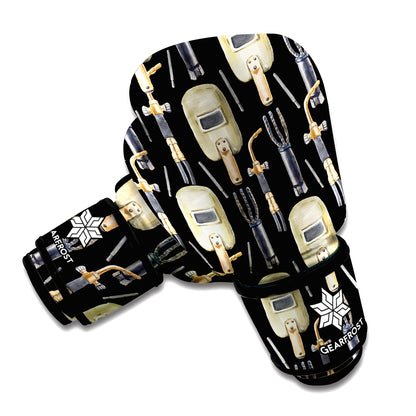 Welding Mask Pattern Print Boxing Gloves