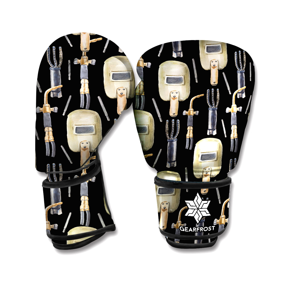 Welding Mask Pattern Print Boxing Gloves