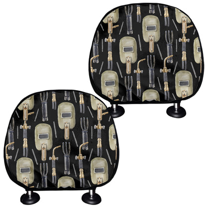 Welding Mask Pattern Print Car Headrest Covers