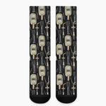 Welding Mask Pattern Print Crew Socks