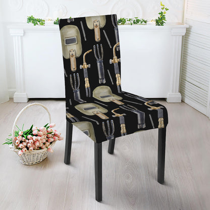 Welding Mask Pattern Print Dining Chair Slipcover
