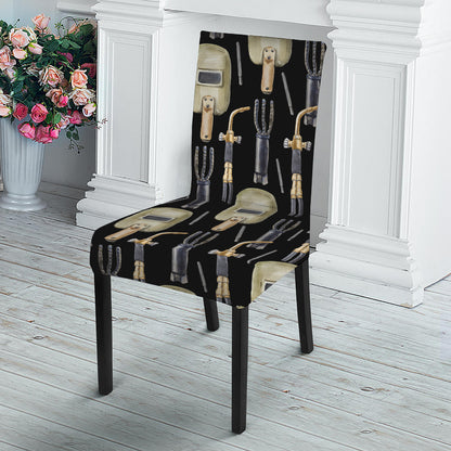 Welding Mask Pattern Print Dining Chair Slipcover