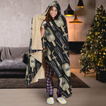 Welding Mask Pattern Print Hooded Blanket