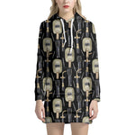 Welding Mask Pattern Print Hoodie Dress