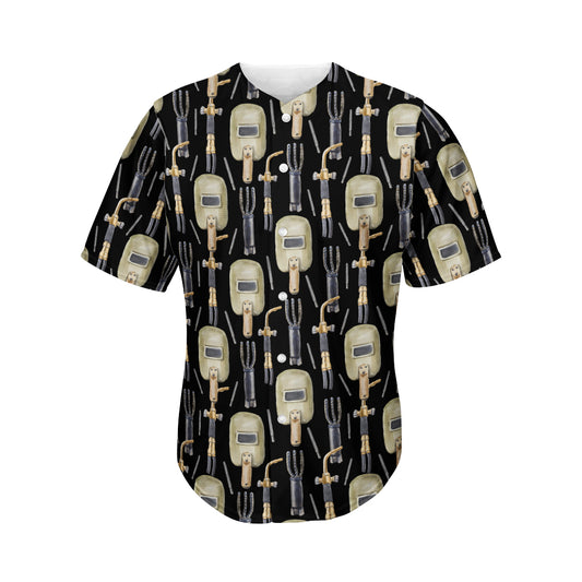 Welding Mask Pattern Print Men's Baseball Jersey