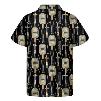 Welding Mask Pattern Print Men's Short Sleeve Shirt