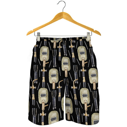 Welding Mask Pattern Print Men's Shorts