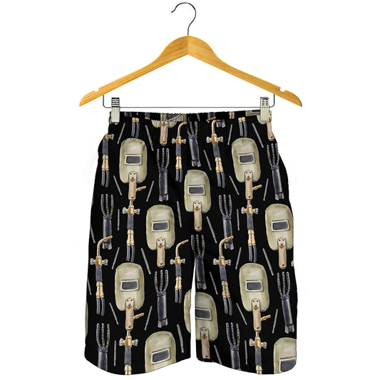 Welding Mask Pattern Print Men's Shorts