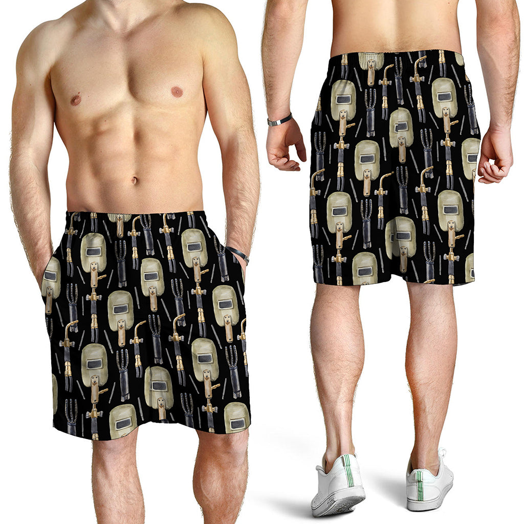 Welding Mask Pattern Print Men's Shorts