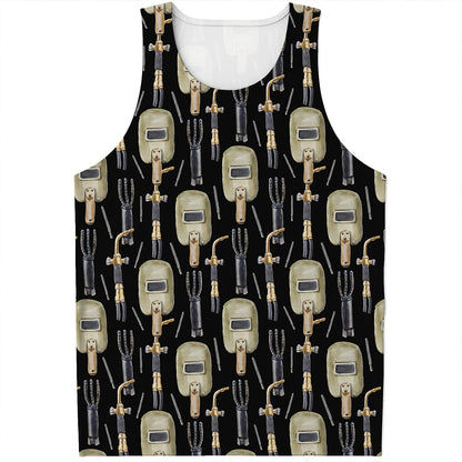 Welding Mask Pattern Print Men's Tank Top