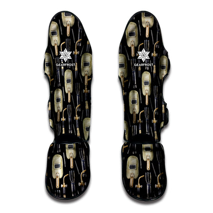 Welding Mask Pattern Print Muay Thai Shin Guard
