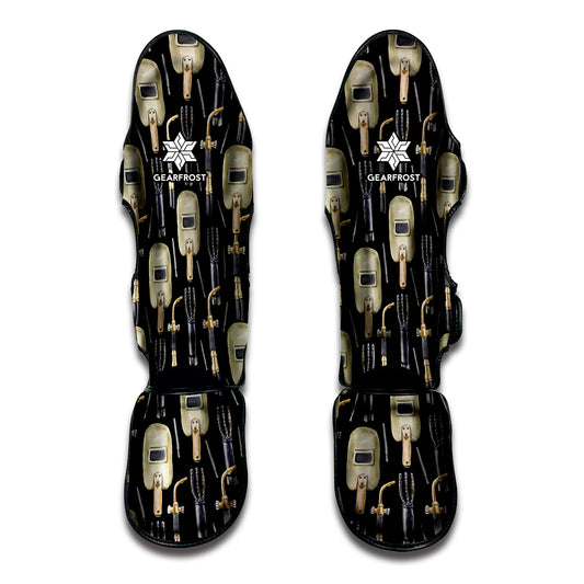 Welding Mask Pattern Print Muay Thai Shin Guard