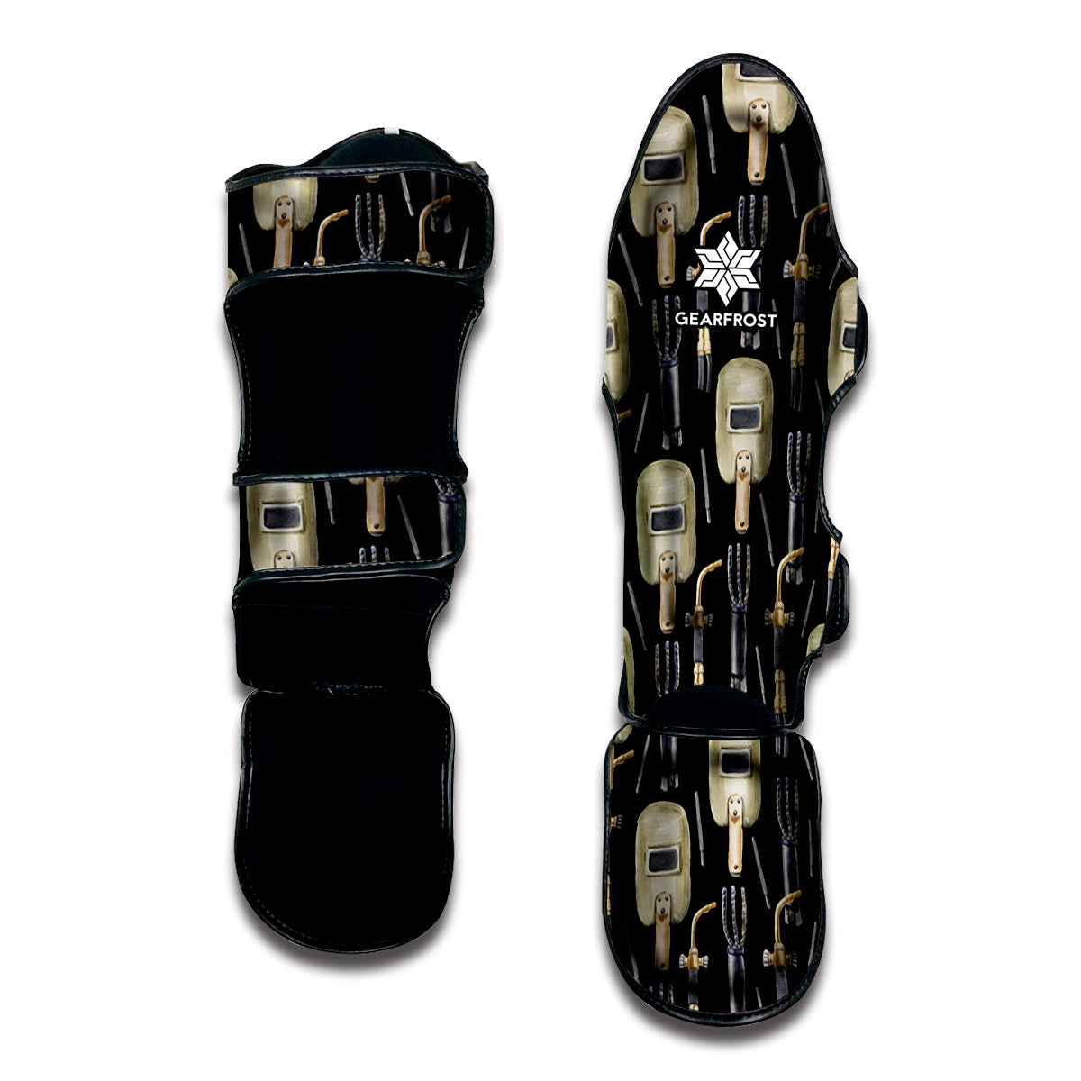 Welding Mask Pattern Print Muay Thai Shin Guard