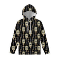 Welding Mask Pattern Print Pullover Hoodie