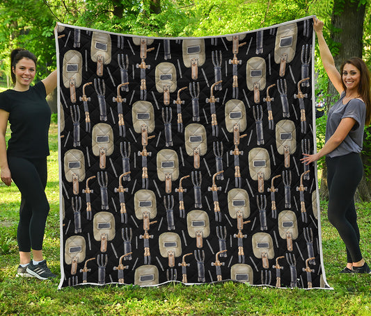 Welding Mask Pattern Print Quilt