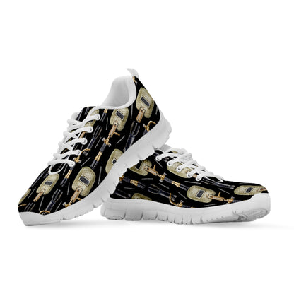 Welding Mask Pattern Print White Sneakers