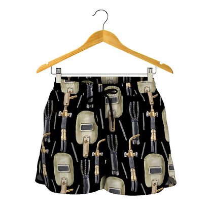 Welding Mask Pattern Print Women's Shorts