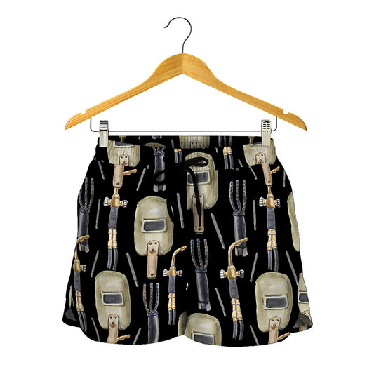 Welding Mask Pattern Print Women's Shorts