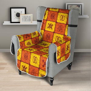 West Adinkra Symbols Pattern Print Armchair Protector