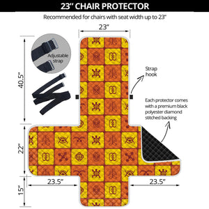 West Adinkra Symbols Pattern Print Armchair Protector