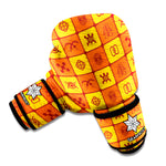 West Adinkra Symbols Pattern Print Boxing Gloves