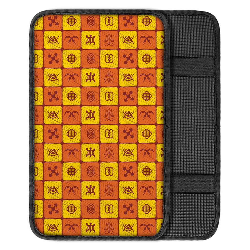 West Adinkra Symbols Pattern Print Car Center Console Cover