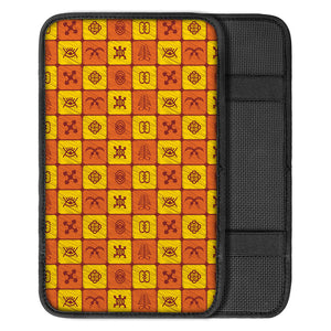 West Adinkra Symbols Pattern Print Car Center Console Cover