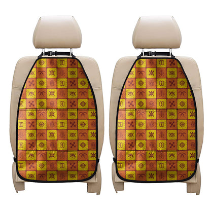 West Adinkra Symbols Pattern Print Car Seat Organizers