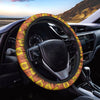 West Adinkra Symbols Pattern Print Car Steering Wheel Cover