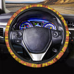 West Adinkra Symbols Pattern Print Car Steering Wheel Cover