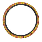 West Adinkra Symbols Pattern Print Car Steering Wheel Cover