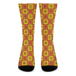 West Adinkra Symbols Pattern Print Crew Socks
