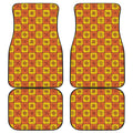West Adinkra Symbols Pattern Print Front and Back Car Floor Mats