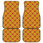 West Adinkra Symbols Pattern Print Front and Back Car Floor Mats