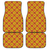 West Adinkra Symbols Pattern Print Front and Back Car Floor Mats