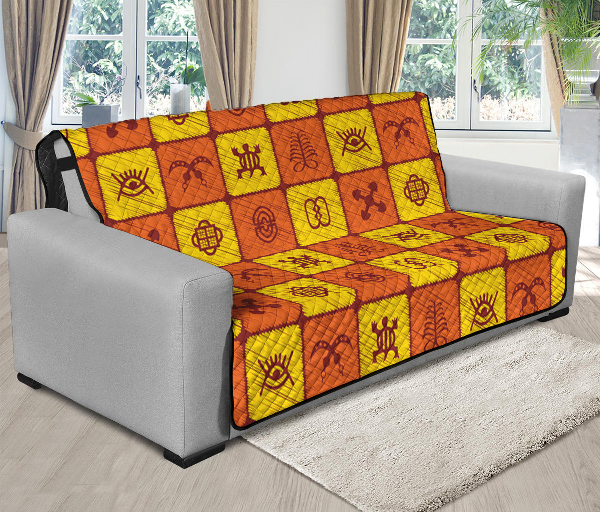 West Adinkra Symbols Pattern Print Futon Protector