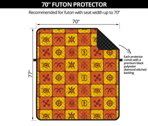 West Adinkra Symbols Pattern Print Futon Protector