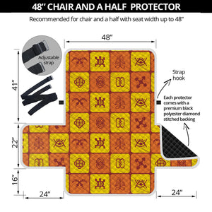 West Adinkra Symbols Pattern Print Half Sofa Protector